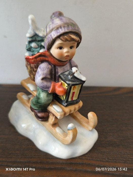 Goebel, Hummel - Beeldje - Ride into Christmas - TMK6 -, Antiek en Kunst, Curiosa en Brocante