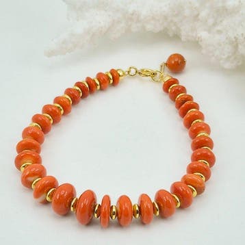 Koraal - Zilver, Verguld - Armband - CORALLO CERASUOLO, Nieuw