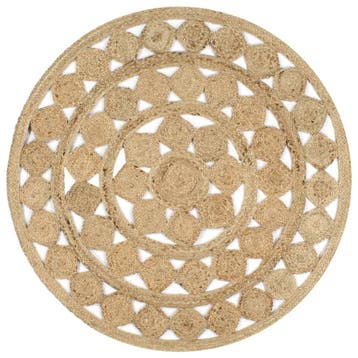 vidaXL Vloerkleed handgemaakt 120 cm gevlochten jute, Verzenden, Nieuw