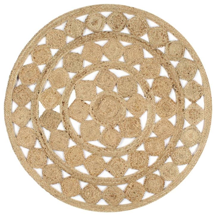 vidaXL Vloerkleed handgemaakt 120 cm gevlochten jute, Huis en Inrichting, Stoffering | Tapijten en Vloerkleden, Nieuw, Verzenden
