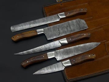 Japanese Style Kitchen Knife SET With Leather BAG Included -