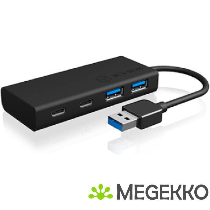 ICY BOX HUB1426-U3 interface hub USB 3.0 (3.1 Gen 1) Type-A, Computers en Software, USB Sticks, Nieuw, Verzenden