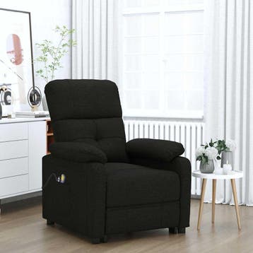 vidaXL Massagestoel elektrisch stof zwart, Verzenden, Nieuw