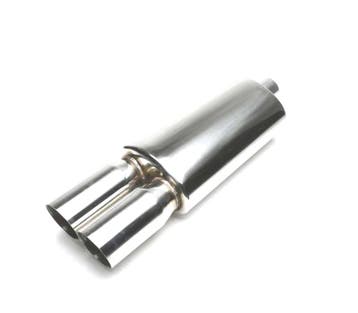 POT DÉCHAPPEMENT SILENCIEUX UNIVERSEL INOX DOUBLE SORTIE, Autos : Pièces & Accessoires, Systèmes d'échappement, Verzenden