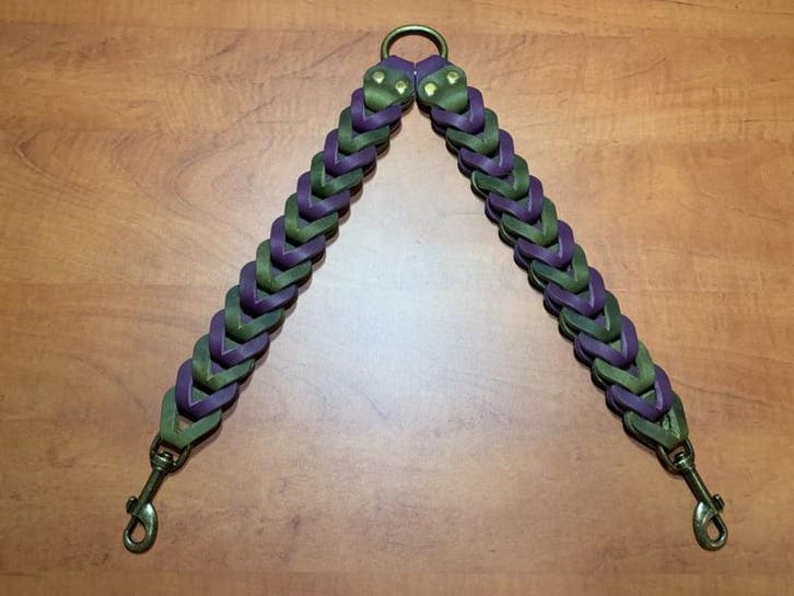 Leren duo honden riem berry/army green, Auto-onderdelen, Overige Auto-onderdelen, Nieuw, Ophalen of Verzenden