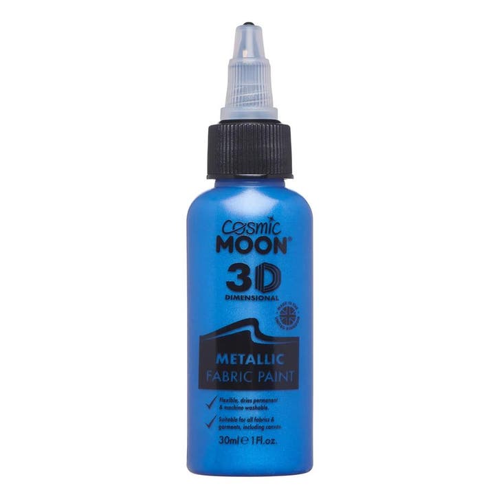 Cosmic Moon Metallic Fabric Paint Blue 30ml, Hobby & Loisirs créatifs, Articles de fête, Envoi