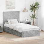 vidaXL Opbergbed met hoofdeinde Beton Grijs 90 x 190 cm, Verzenden