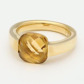 Ring - 18 karaat Geel goud Citrien, Nieuw