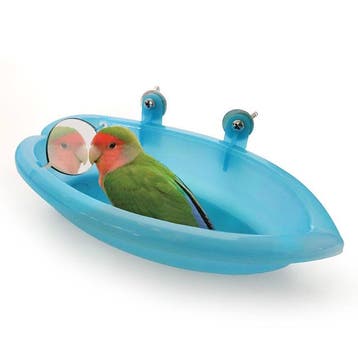 Vogelbadje Kooi Blauw met Spiegel, Verzenden, Nieuw