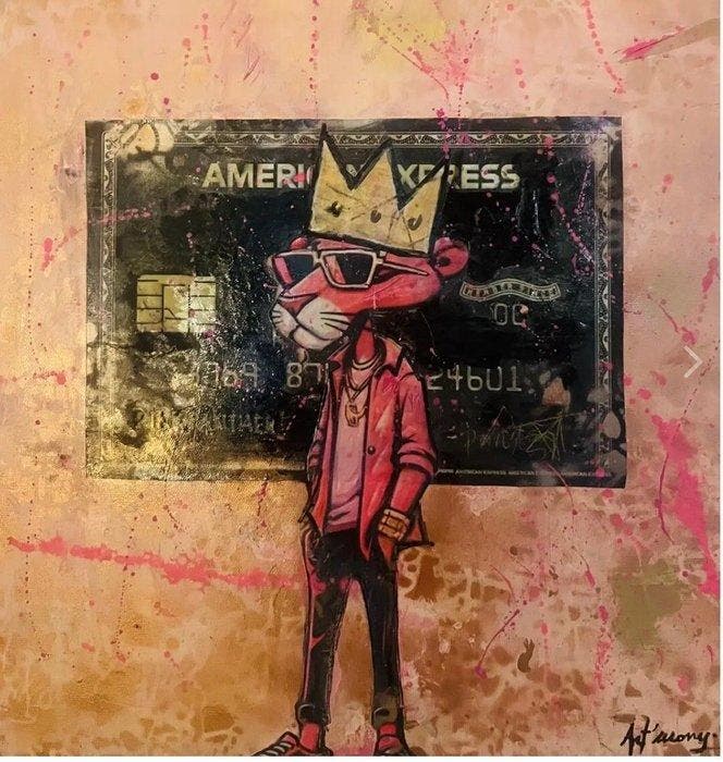 Artmony - La vie en rose avec American express !, Antiek en Kunst, Kunst | Schilderijen | Modern
