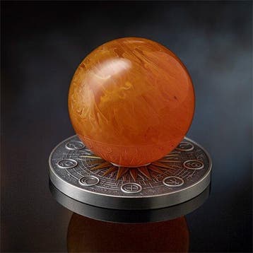 Ghana. 10 Cedis 2025 Sun - Solar System 2 oz Antique finish