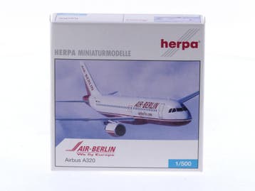 Schaal 1:500 Herpa 509114 Airbus 320 Air Berlin AirBerli..., Ophalen of Verzenden