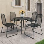 vidaXL 5-delige Tuinset PVC-rattan zwart, Verzenden, Tuinset