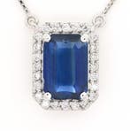 Zonder minimumprijs - Ketting met hanger - 18 karaat Witgoud