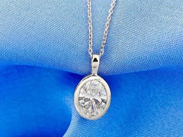 Zonder minimumprijs - Ketting met hanger - 14 karaat Witgoud