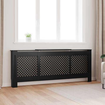 vidaXL Radiatorombouw 205 cm MDF zwart, Doe-het-zelf en Bouw, Verzenden, Nieuw