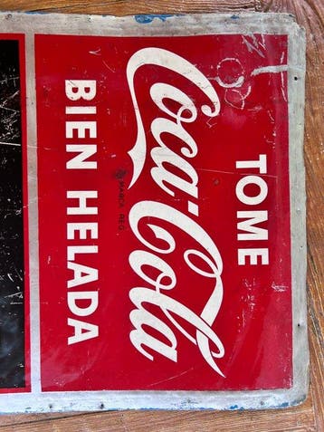 Coca-Cola-reclameplaat – vintage uit de jaren 1950–1960 -