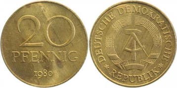 20pfennig Ddr 1980a, Verzenden, België