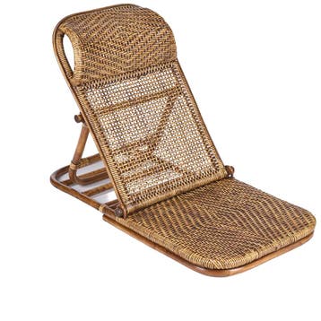 Bazar Bizar Rattan Vloer Lounger - Donker Noten - Nieuw in, Verzenden, Nieuw, Bruin