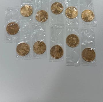 Olympische Spelen munten 22k goud - volledige collectie, Nieuw