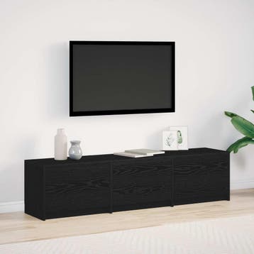 vidaXL TV Kast Zwart Eiken Bewerkt hout, Verzenden, Nieuw