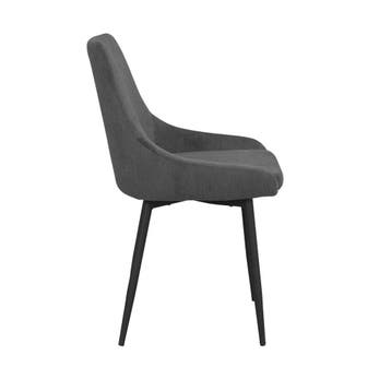 Eetkamerstoel donkergrijs | ribstof | Rowico Home | Sierra, Verzenden