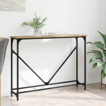 vidaXL Wandtafel Artisan Eiken 102 x 23 x 75 cm Bewerkt hout, Verzenden