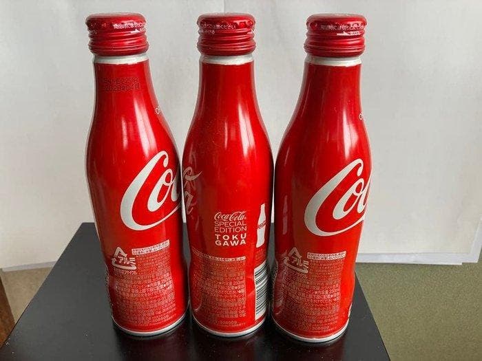 Collectie van memorabilia - Set aluminiumflessen - Coca-Cola, Verzamelen, Overige Verzamelen