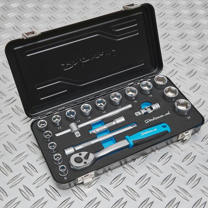 Datona Dopsleutelset Datona 8 t/m 24mm met 3/8 ratel -, Bricolage & Construction, Outillage | Outillage à main, Enlèvement ou Envoi