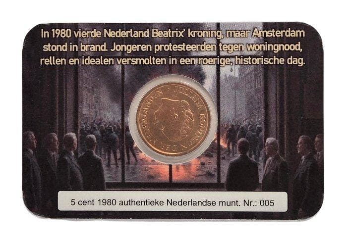 Nederland. Juliana. 1980 Coincard Kroningsrellen in, Postzegels en Munten, Munten | Nederland