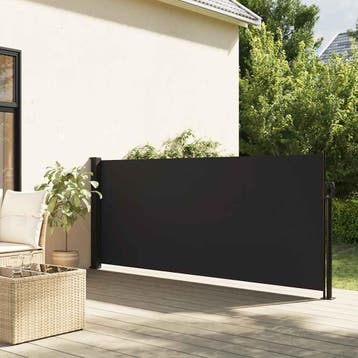 vidaXL Windscherm uittrekbaar 117x300 cm zwart, Verzenden