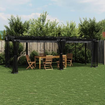 vidaXL Prieel met zijwanden van gaas 6x3 m staal, Verzenden