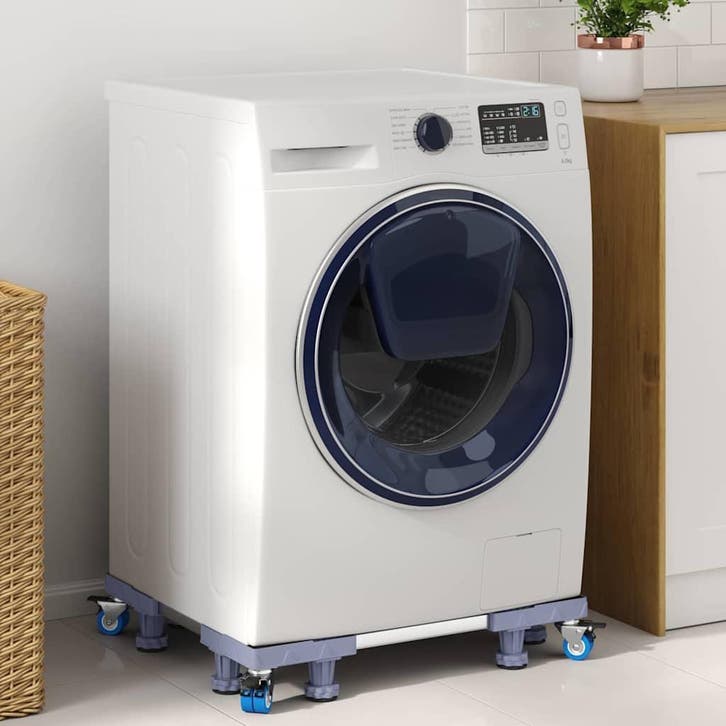 vidaXL Wasmachinebasis Grijs 66 x 66 x 12 cm Roestvrij staal, Electroménager, Lave-linge, Envoi