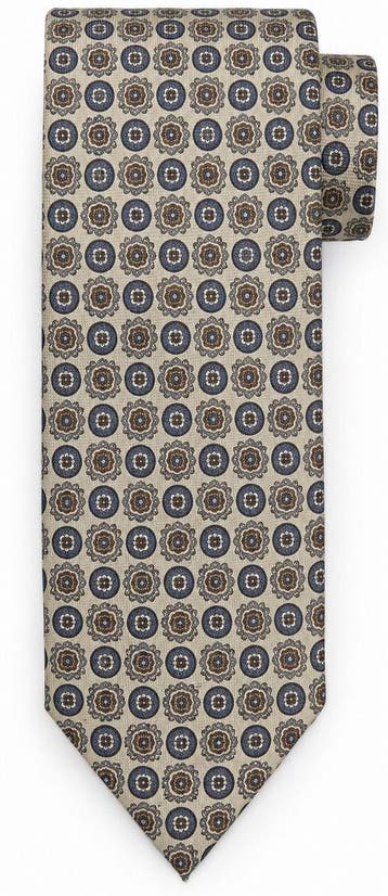 Suitable Zijde Das Print Beige maat  Heren, Kleding | Heren, Verzenden, Nieuw, Beige, Suitable