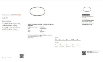Zonder minimumprijs - Tennis armband - 14 karaat Witgoud -