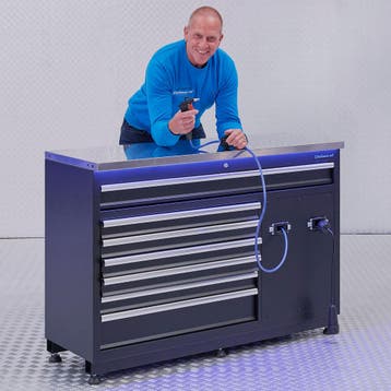 Datona Premium werkbank met stroom en lucht - 136 cm - RVS, Doe-het-zelf en Bouw, Ophalen of Verzenden, Nieuw