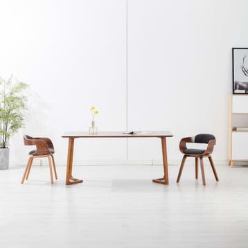 vidaXL Eetkamerstoelen 2 st stof en gebogen hout donkergrijs, Verzenden, Nieuw