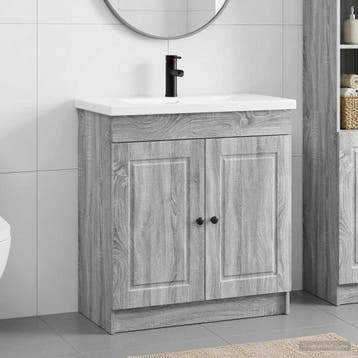 vidaXL Badkamermeubel Set Grijs Sonoma 56 x 37,5 x 81 cm, Verzenden