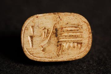 Oude Egypte, late periode Speksteen scarabee-sieraad, 3 cm -