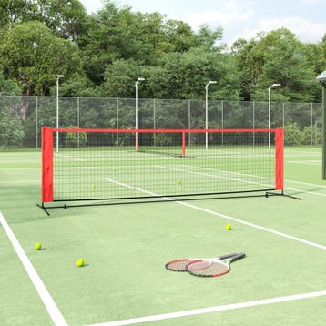 vidaXL Tennisnet 300x100x87 cm polyester zwart en rood, Sport en Fitness, Verzenden, Nieuw