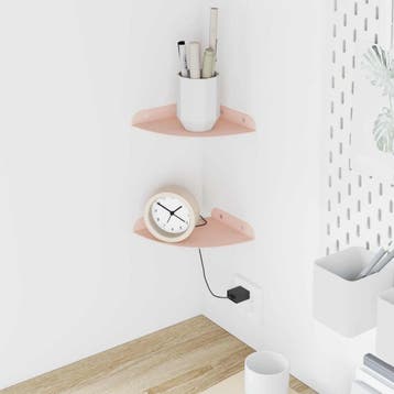 vidaXL Hoek Plank 2 st Roze 15 x 15 x 2 cm, Verzenden