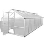 vidaXL Tuinkas 23,44 m³ 481x250x195 cm aluminium, Tuin en Terras, Kassen, Verzenden, Nieuw