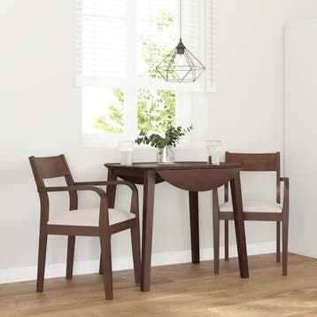 vidaXL Eetkamerstoelen met kussens 2 st massief hout rubber, Huis en Inrichting, Stoelen, Verzenden, Nieuw