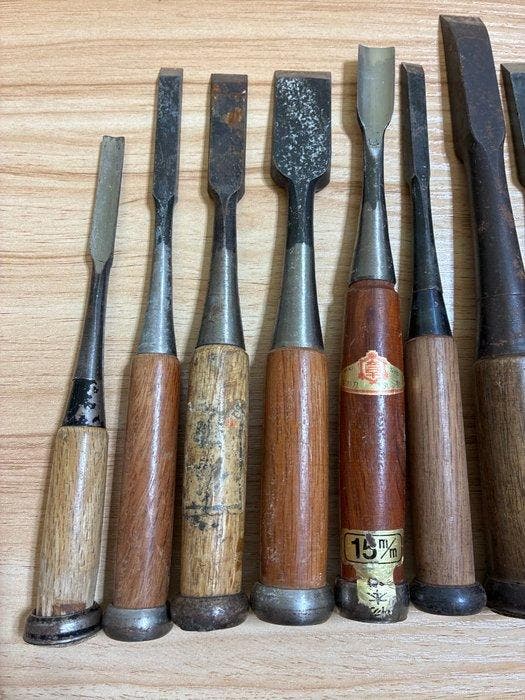Werkgereedschap - Set van 11 beitels4-11, Antiquités & Art, Antiquités | Assiettes décoratives & Carrelages