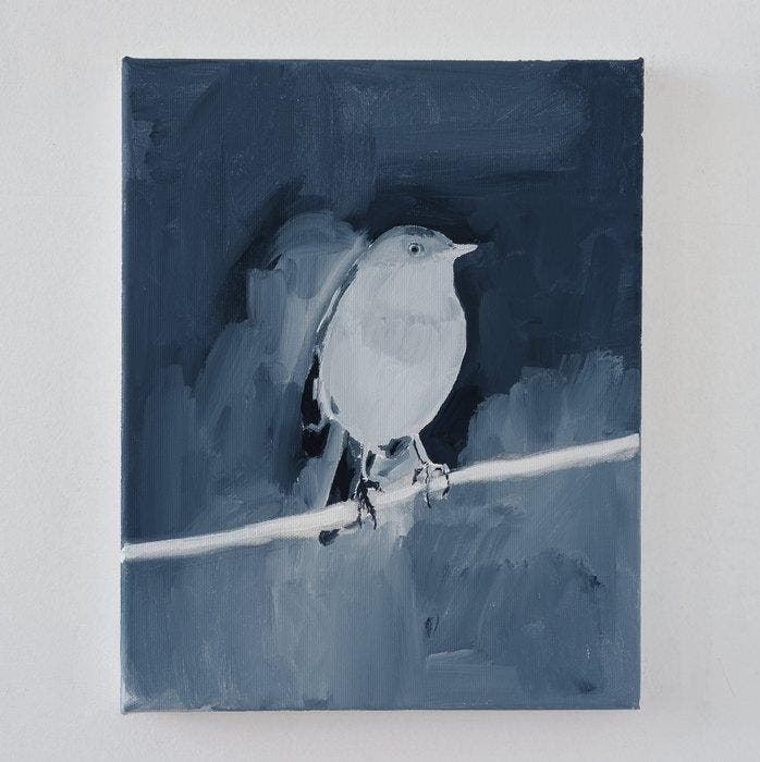 Matthieu van Riel - Roodborstje (grijs), Antiek en Kunst, Kunst | Schilderijen | Modern