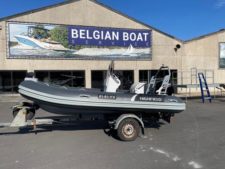Highfield 460 Semirigid, Watersport en Boten, Speedboten, Buitenboordmotor, Minder dan 70 pk, Benzine, Zo goed als nieuw, Aluminium