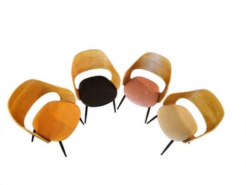 Fauteuil - Bois, Bentwood - ensemble de quatre chaises