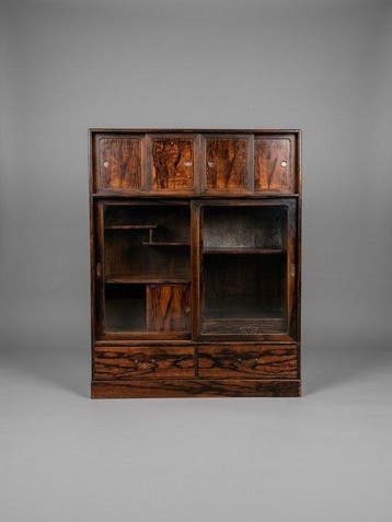 Kast - Zeldzaam Kuro-kaki (Black Persimmon) houten fineer op, Antiek en Kunst