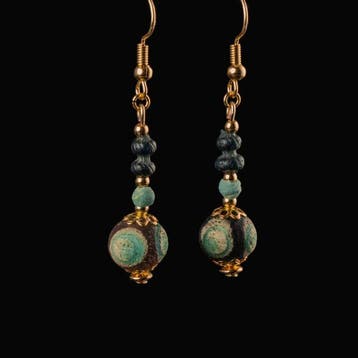 Keltisch Earrings, met glazen oogkralen