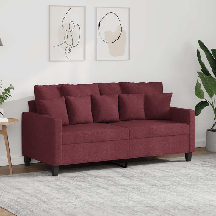 vidaXL Tweezitsbank / zetel 140 cm stof wijnrood, Huis en Inrichting, Zetels | Zetels, Nieuw, Verzenden